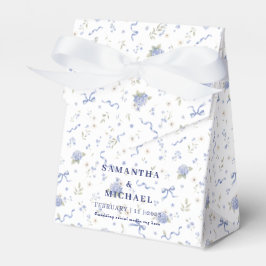 Blå Marin Blommor Blommig Bröllopstema Presentaskar