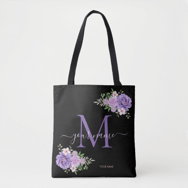 blå marin ros blomma, Modern Minimalistisk Elegant Tygkasse (Framsida)