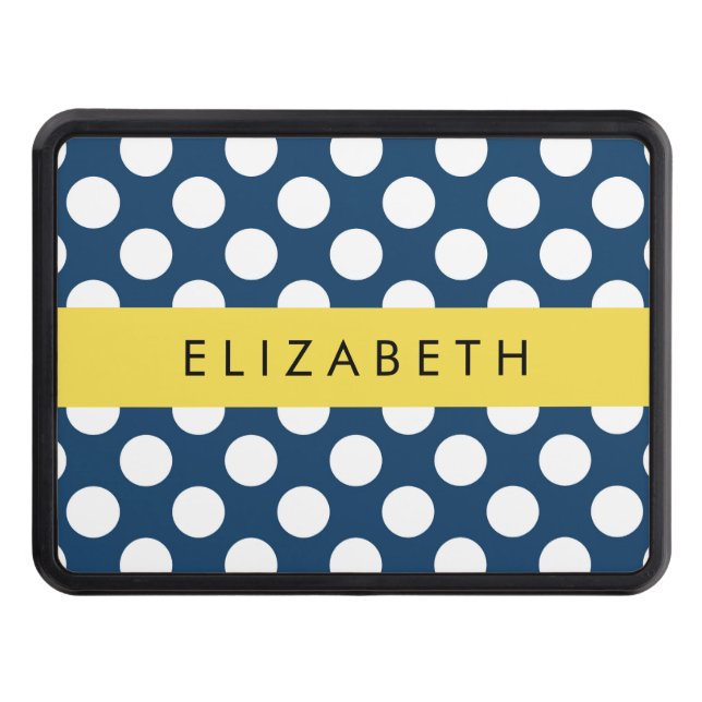 Blå marinblå Polka dots, Polka Dot Mönster, ditt n Dragkroksskydd (Framsidan)