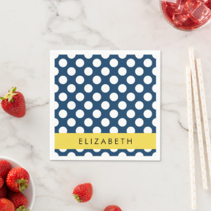 Blå marinblå Polka dots, Polka Dot Mönster, ditt n Pappersservett