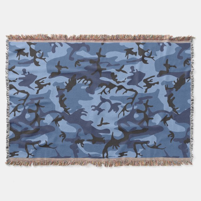 Blå marinkamouflage, militär, armé filt (Framsidan)