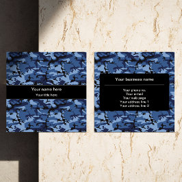 Blå marinkamouflage, militärt Mönster, armén Fyrkantigt Visitkort