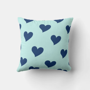 Blå marint, Mysigt, modernt, romskt Chic Heart Kudde