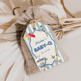 Blå Märkre för babyskor med Baby-Q Presentetikett