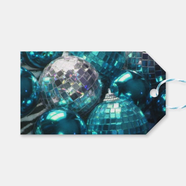 Blå märkre för gåvor från Baubles Presentetikett (Framsidan (Horisontell))