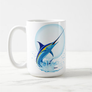 Blå Marlin hoppar ut ur havet Kaffemugg