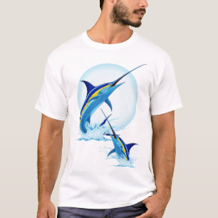 Blå Marlin hoppar ut ur havet T Shirt