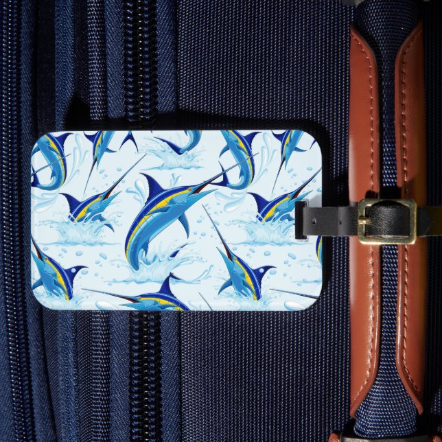 Blå Marlin som hoppar ur havet Bagagebricka (Framsida Insitu 4)
