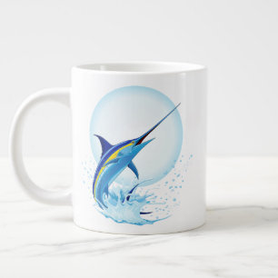 Blå Marlin som hoppar ur havet Jumbo Mugg