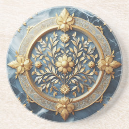 Blå marmor- och Guld-trim Underlägg