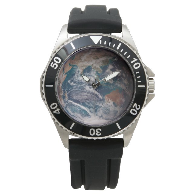 Blå marmor (Östra Hemisphere) Armbandsur (Framsida)
