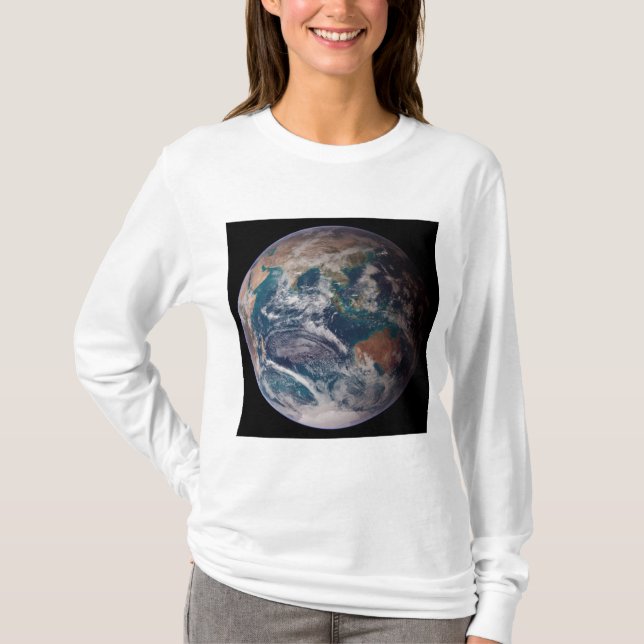 Blå marmor (Östra Hemisphere) T Shirt (Framsida)