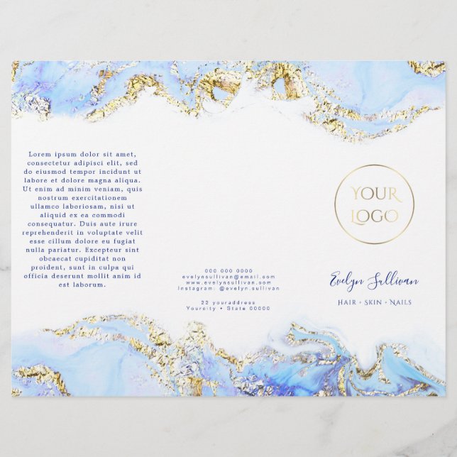 blå marmorbroschyr (Framsida)