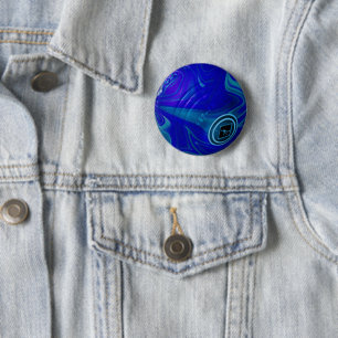 Blå marmorerad Gräsmatta Bowl, Button badge Knapp