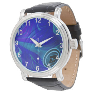 Blå marmorerad Gräsmatta Bowl, Manar Wristwatch Armbandsur