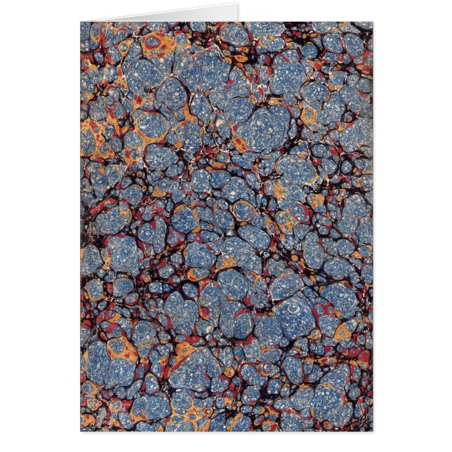 Blå marmorerade Pappra Mönster tackkort Hälsningskort (Framsidan)