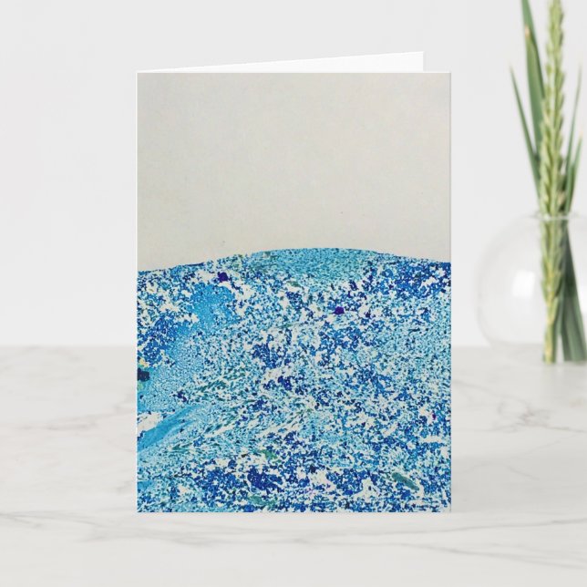 Blå marmorkonst kort (Framsida)