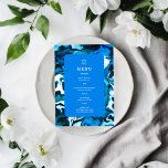 Blå Marmorkula Davidsstjärna Beställningsbar Bar M Meny<br><div class="desc">Perfekt menykort för en bat mitzvah, bar mitzvah eller annan judisk fest! Handgjord abstrakt konst på både framsida och baksida! HELT ANPASSNINGSBAR! Klicka på ” Anpassa” ovan för att redigera texten. Klicka på "redigera med hjälp av designverktyg" för att justera typsnitt, färger och placeringar och för att ta bort baksidans...</div>