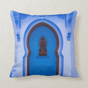 Blå marockansk dörr kudde