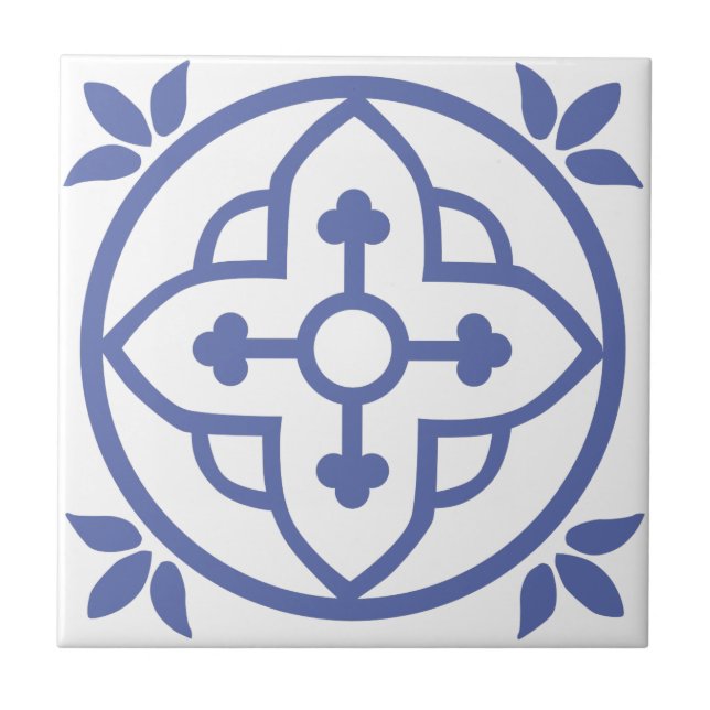 Blå marockansk panel 3 kakelplatta (Framsidan)