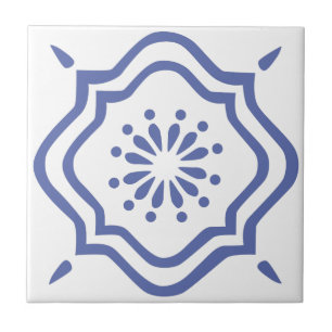 Blå marockansk panel 6 kakelplatta