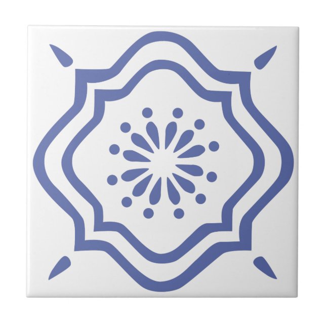 Blå marockansk panel 6 kakelplatta (Framsidan)