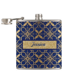 Blå marockansk spritdryck eller Vin vinylförpackad Fickplunta