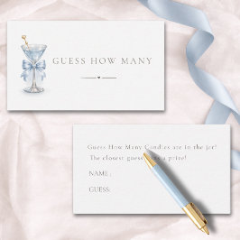 Blå Martini Baby Shower Gissa Hur Många Spelkort Tilläggskort