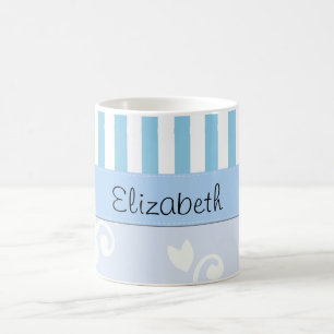 Blå mask, blå Rand, stripe, ditt namn Kaffemugg