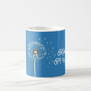 Blå Maskros Blomma Önska Kaffemugg