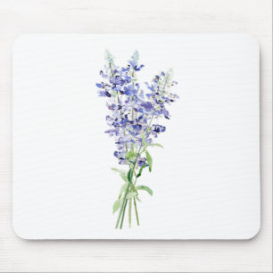 Blå mealykope-blommor bouquet vattenfärg musmatta