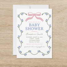 Blå med blommor från Vine Baby Shower