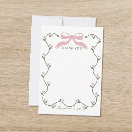 Blå med blommor från Vine Baby Shower Tack Kort