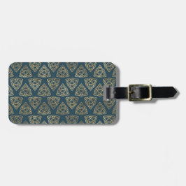 BLÅ MED SÖT GULD CELTISKA KNOT BAGAGEBRICKA