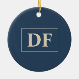 Blå med Vanilla Initialer Julgransprydnad Keramik