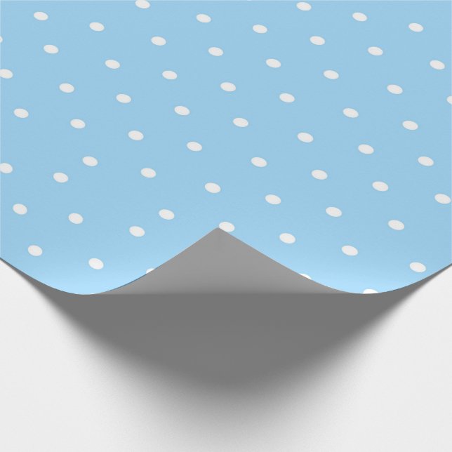 Blå med vit Polka dots Presentpapper (Hörn)