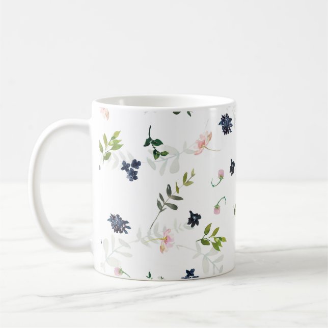 Blå medelblomma Mugg (Vänster)