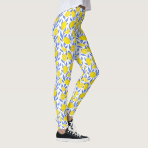 Blå Medelhavs citroner Leggings