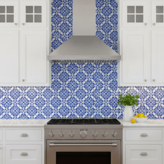 Blå Medelhavsbricka Kakelplatta