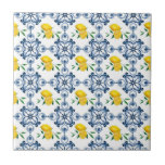 Blå medelhavscitron kakelplatta<br><div class="desc">Köp blå keramisk bricka i Medelhavet för vibrerande dekoration och tidlös stil. Perfekt för köksbacksplash,  badrum och mycket annat - beställ nu!</div>