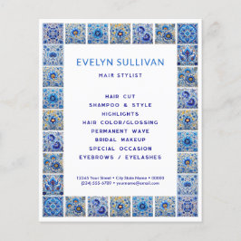 Blå medelhavsplattor ram flygblad