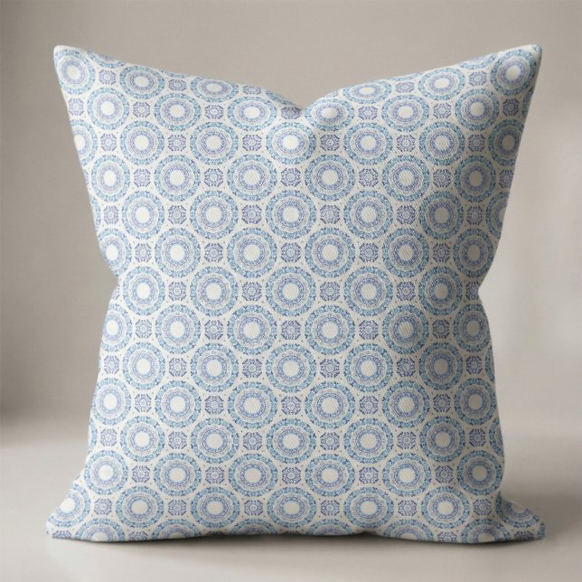 Blå medelhavsportugisiska Azulejo Tile Mönster Tyg (Skapare uppladdad)