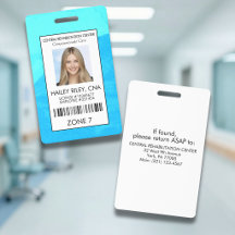 Blå Medicinsk Sjukvårdsanställd Foto Säkerhets-ID