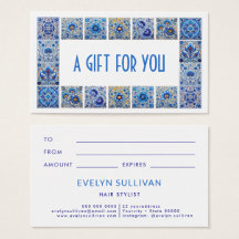 Blå mediterrana kakor, ram-presentkort