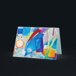 Blå medling för året helgkort<br><div class="desc">Abstrakt akryl På målartavla uttrycker den meditativa stämningen i år. färger är livliga och objekten i målningen verkar flyta i en annan verklighet som är hoppfull och okänd</div>