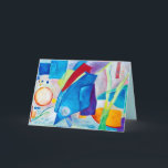 Blå medling för året helgkort<br><div class="desc">Abstrakt akryl På målartavla uttrycker den meditativa stämningen i år. färger är livliga och objekten i målningen verkar flyta i en annan verklighet som är hoppfull och okänd</div>