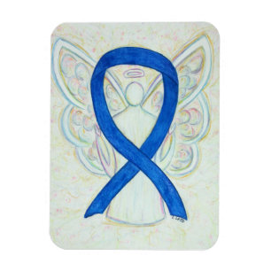 Blå medvetenhet Ribbon Angel Art Magnet
