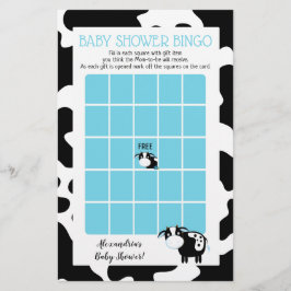 Blå mejeriko baby shower Bingo spel