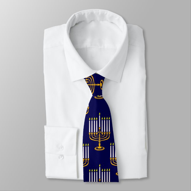 blå menorah hanukkah jewant print slips (Bunden)