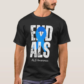 Blå menyfliksstöd för månadsvis slutAls-medvetenhe T Shirt